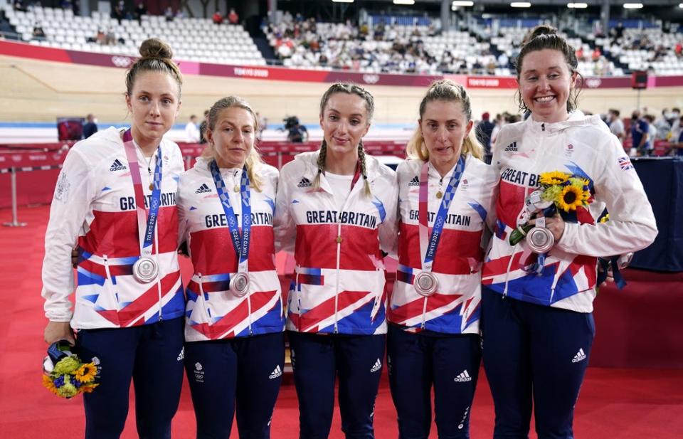 Katie Archibald, Laura Kenny, Neah Evans, Josie Knight and Elinor Barker had to settle for silver (Danny Lawson/PA) (PA Wire)