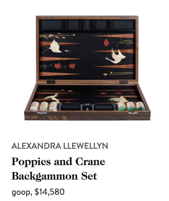 a beautiful backgammon set inlaid with mother of pearl cranes