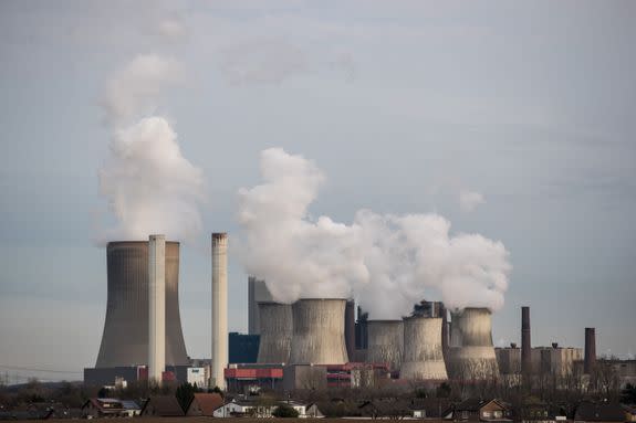 Steam rises from a German coal plant.