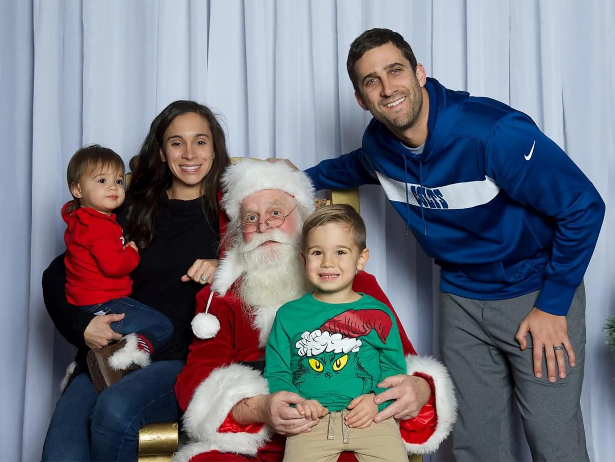 Nick Sirriani and Brett Ashley Cantwell family with Santa