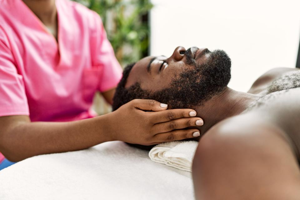 a man getting a massage