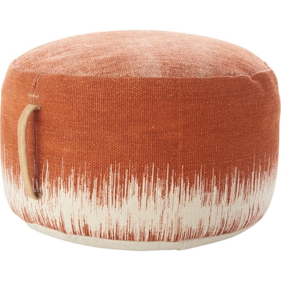 Nourison Life Styles Clay Stonewash Drum Pouf