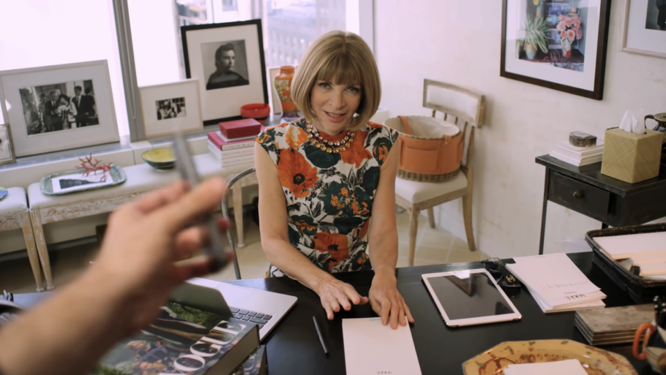 Anna Wintour at her desk