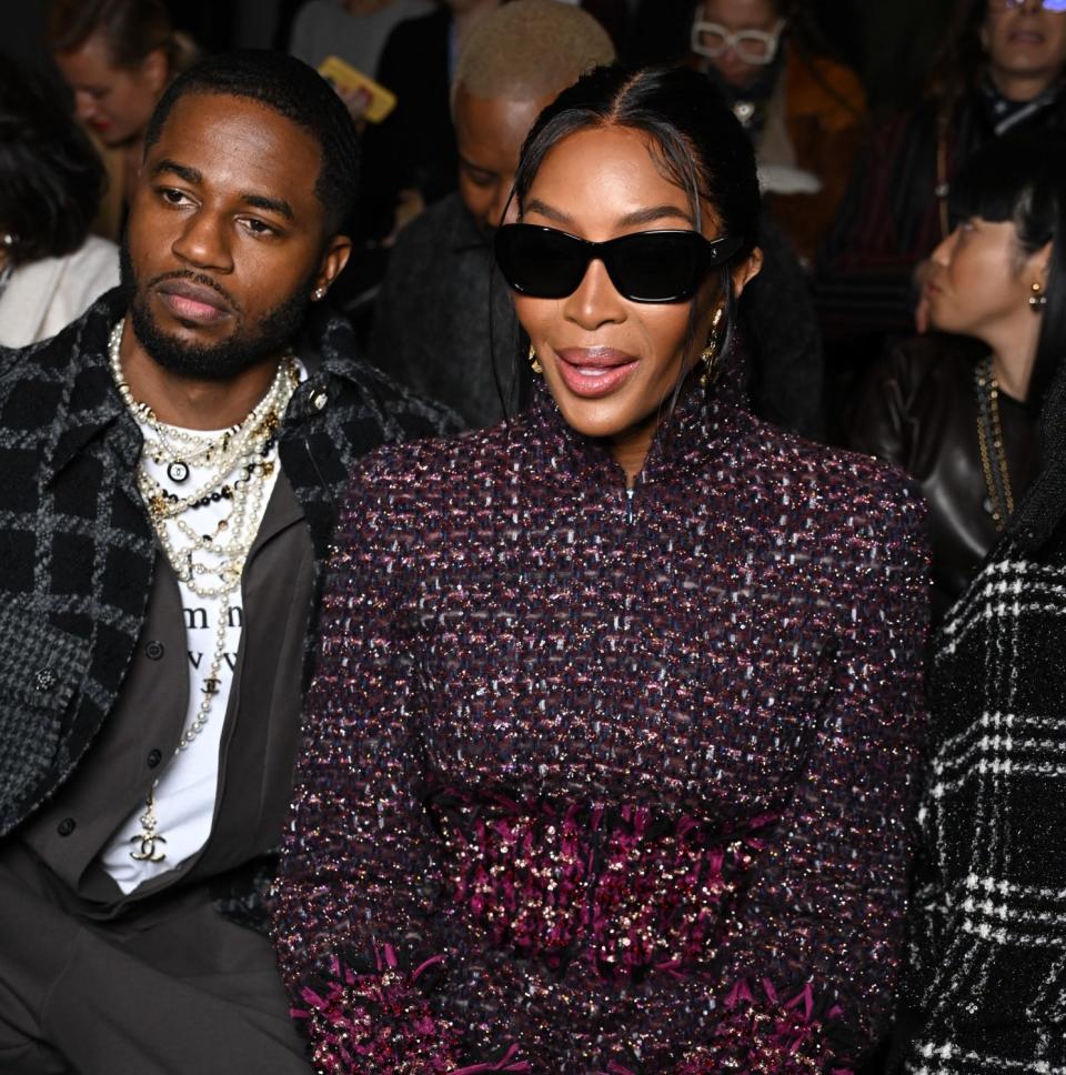 Dave Free and Naomi Campbell attend the Chanel Haute Couture Spring/Summer 2024 show