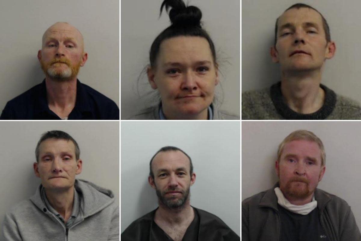 Top L-R: Barry Watson, Elaine Lannery, Iain Owens. Bottom L-R: John Clark, Paul Brannan, Scott <i>(Image: Police Scotland)</i>