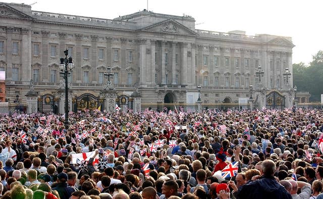 Crowds at the Golden Jubilee pop concert