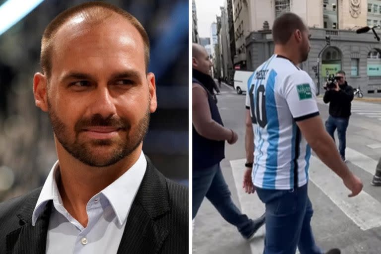 Eduardo Bolsonaro, hijo de Jair Bolsonaro, hizo un viaje relámpago a Buenos Aires