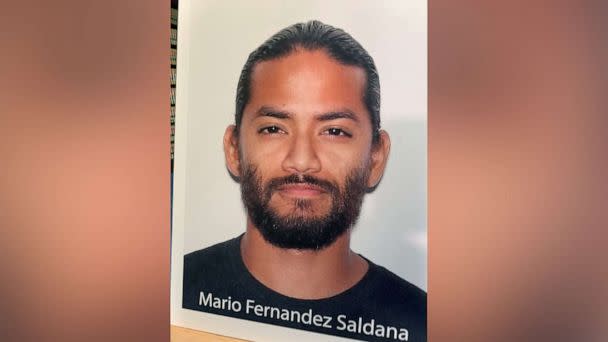 PHOTO: Mario Fernandez Saldana, in a photo shown during a police press conference, was arrested in central Florida in the death of Jared Bridegan. (Jacksonville Beach Police Dept.)