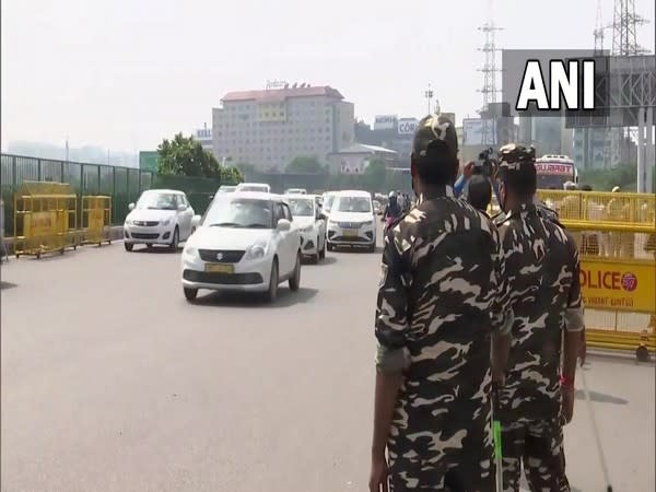 Visuals from Gurugram-Delhi border. (Photo/ ANI)