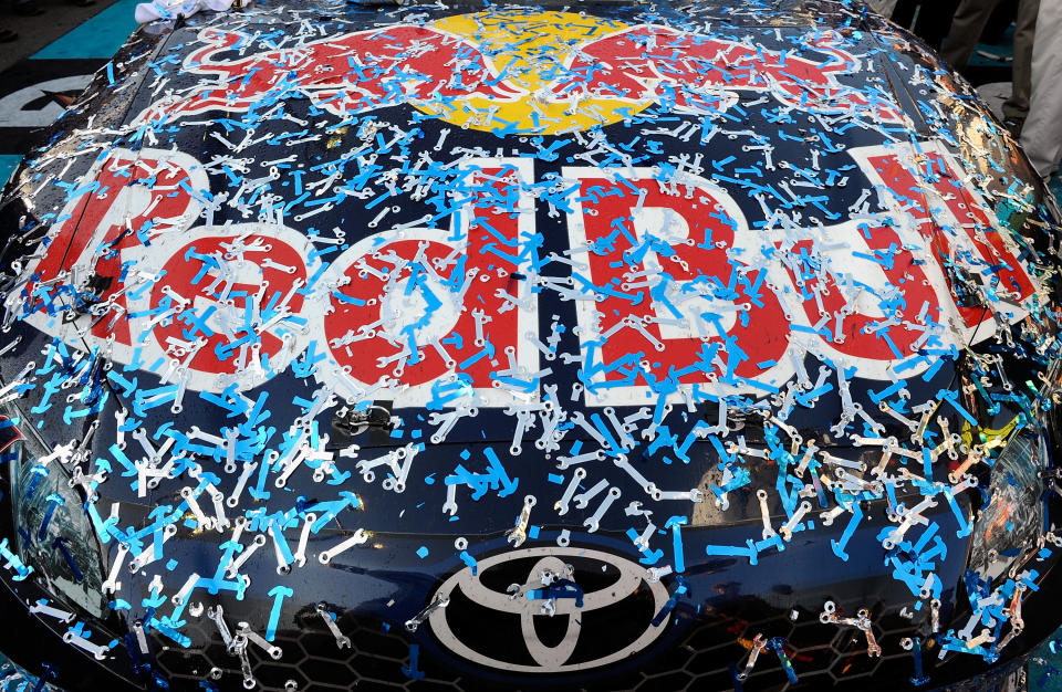 AVONDALE, AZ - NOVEMBER 13: A view of the #4 Red Bull Toyota, in victory lane after Kasey Kahne drove to victory in the NASCAR Sprint Cup Series Kobalt Tools 500 at Phoenix International Raceway on November 13, 2011 in Avondale, Arizona. (Photo by Jared C. Tilton/Getty Images for NASCAR)