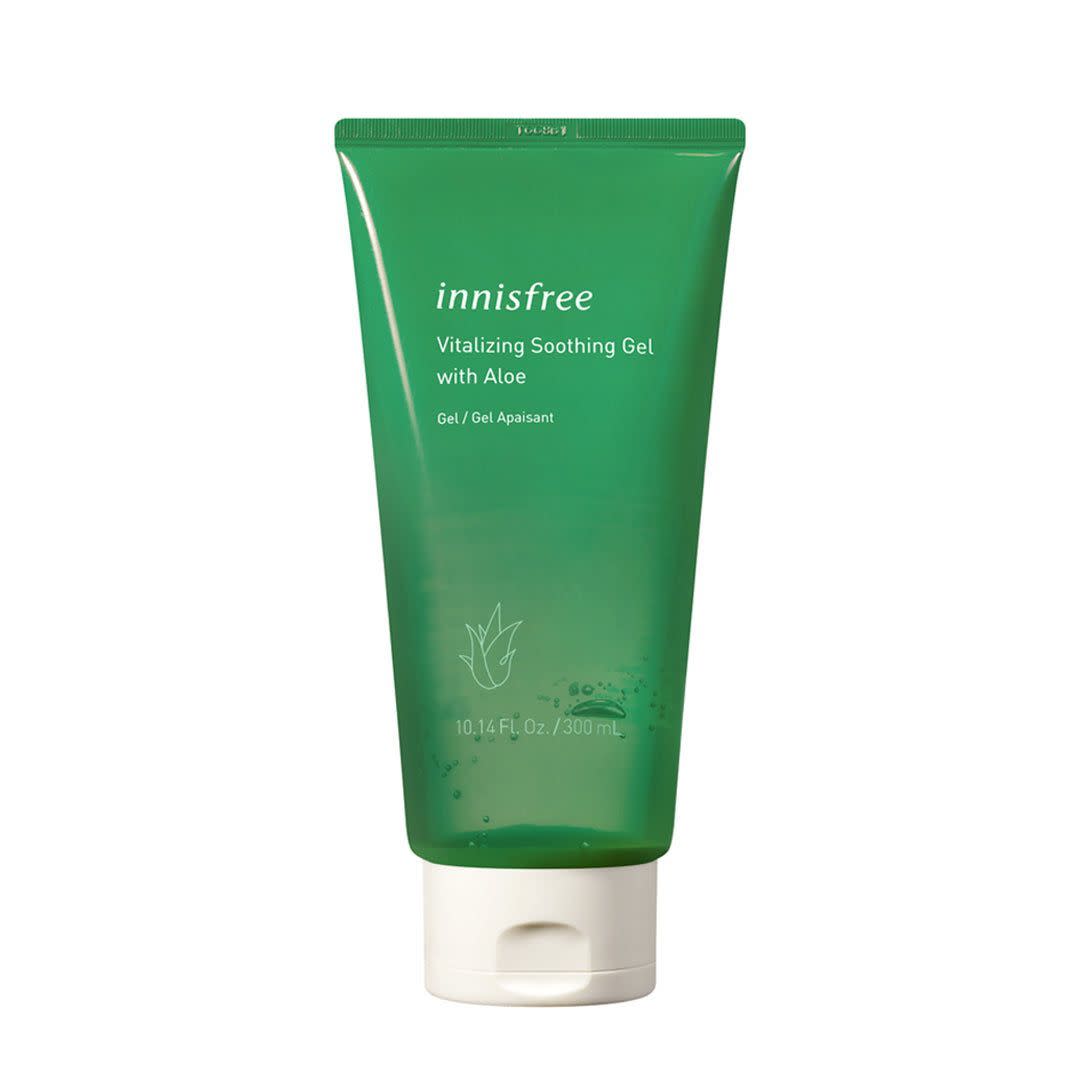 <p><a href="https://go.redirectingat.com?id=74968X1596630&url=https%3A%2F%2Fus.innisfree.com%2Fproducts%2Fvitalizing-soothing-gel-with-aloe&sref=https%3A%2F%2F" rel="nofollow noopener" target="_blank" data-ylk="slk:Shop Now;elm:context_link;itc:0;sec:content-canvas" class="link rapid-noclick-resp">Shop Now</a></p><p>Vitalizing Soothing Gel with Aloe</p><p>$10.00</p>