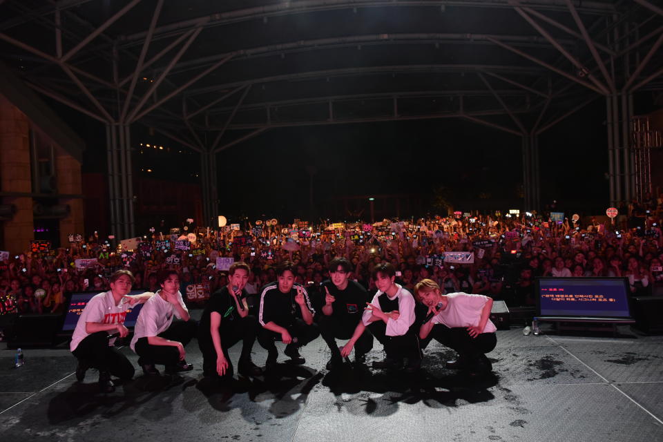 PHOTOS: Crowds brave rain to see K-pop group Monsta X at Plaza Singapura