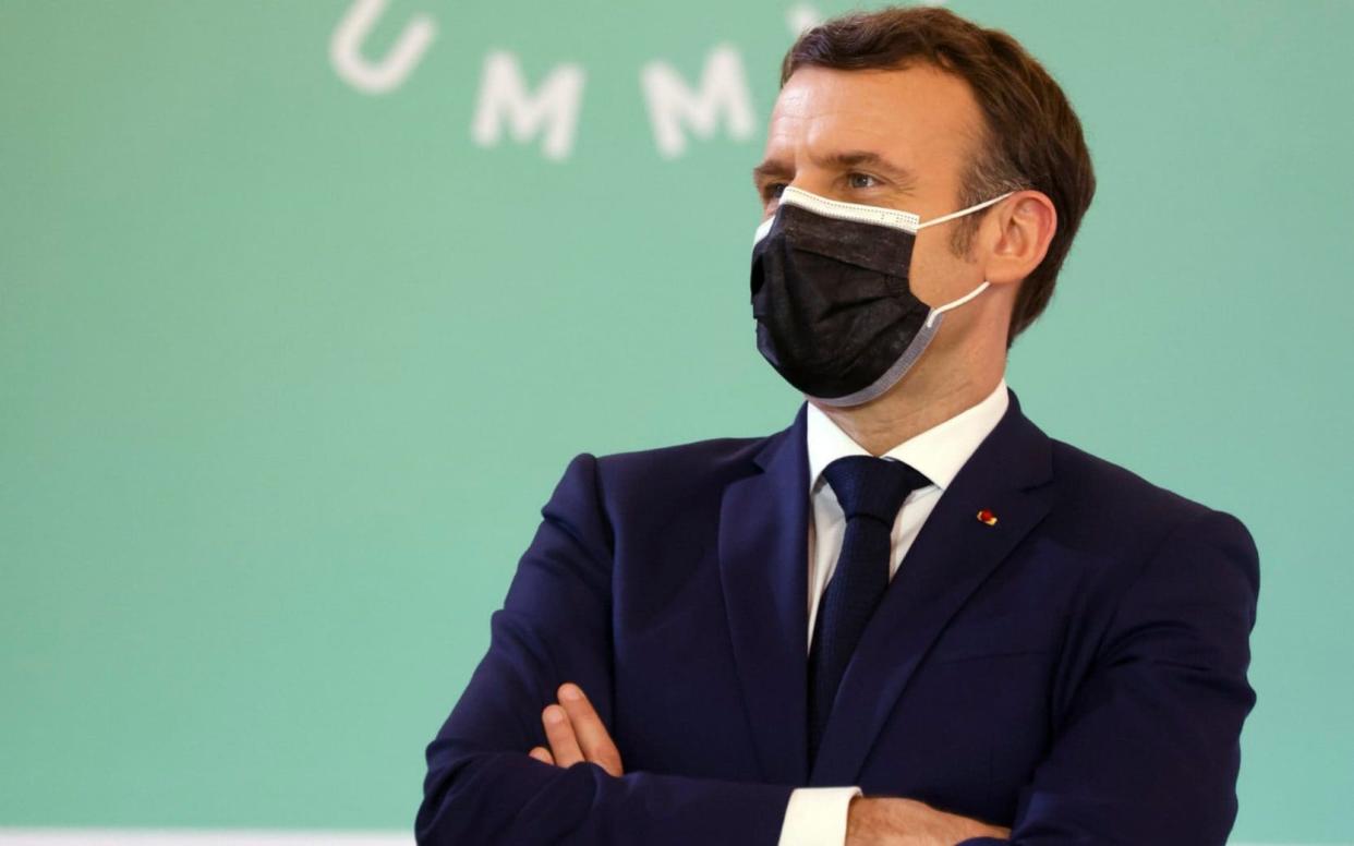 French President Emmanuel Macron during the One Planet Summit, at The Elysee Palace, in Paris - Ludovic Marin /AFP