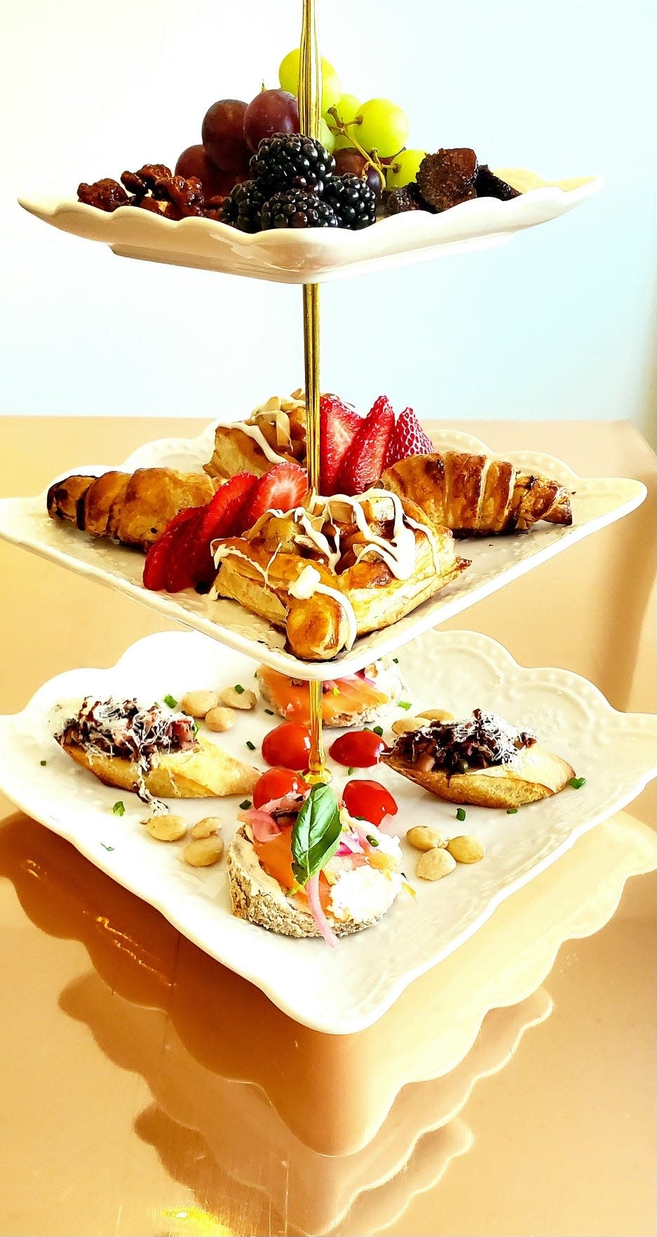 A high tea tray of nibbles at The Champagnery in Louisville.