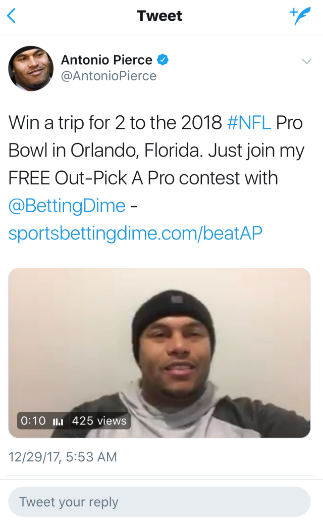 ASU LBs coach Antonio Pierce tweets ad for sports betting site