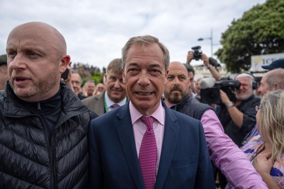 Nigel Farage out on the campaign trail in Clacton (Getty Images)