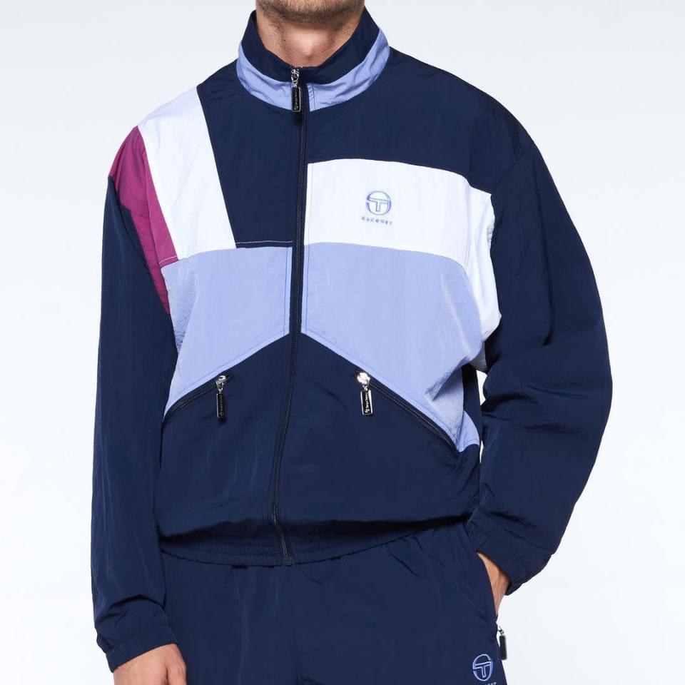 <p><strong>Sergio Tacchini x Racquet</strong></p><p>sergiotacchini.com</p><p><strong>$148.00</strong></p><p>Made of Sergio Tacchini's crinkle nylon and created in collaboration with tennis magazine Racquet, this track jacket delivers retro vibes in all the right ways.</p>