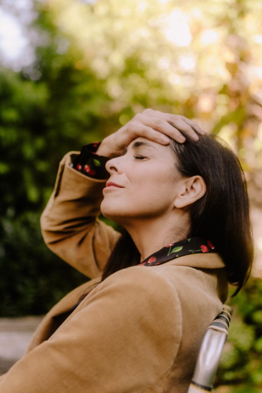 LOS ANGELES, CA - NOVEMBER 21: Sarah Silverman is photographed in her home in Los Angeles, CA on November 21, 2023. (Elizabeth Weinberg / For The Times)