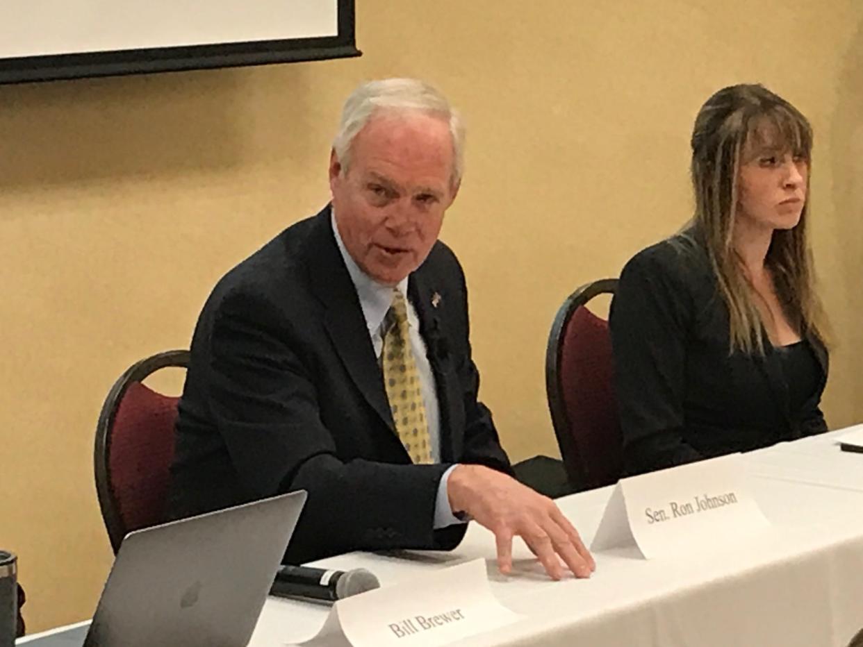 Republican U.S. Sen. Ron Johnson during a listening session on school issues with Dane County parents, Friday, April 1, 2022 in Madison.