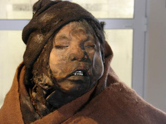 The three Llullaillaco mummies, including that of the 7-year-old boy (shown here), are preserved at Museum of High Mountain Archaeology (MAAM) in Salta, Argentina.