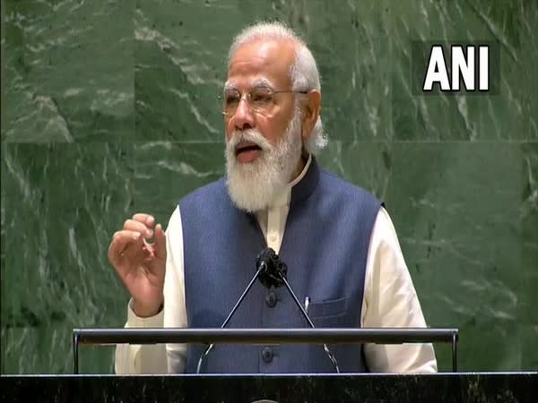 PM Modi addressing the 76th session of the United Nations General Assembly on Saturday.