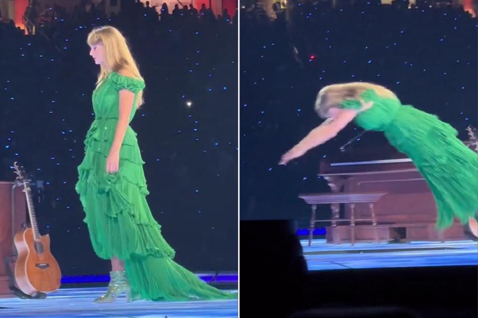 Taylor Swift's stage dive during her concert