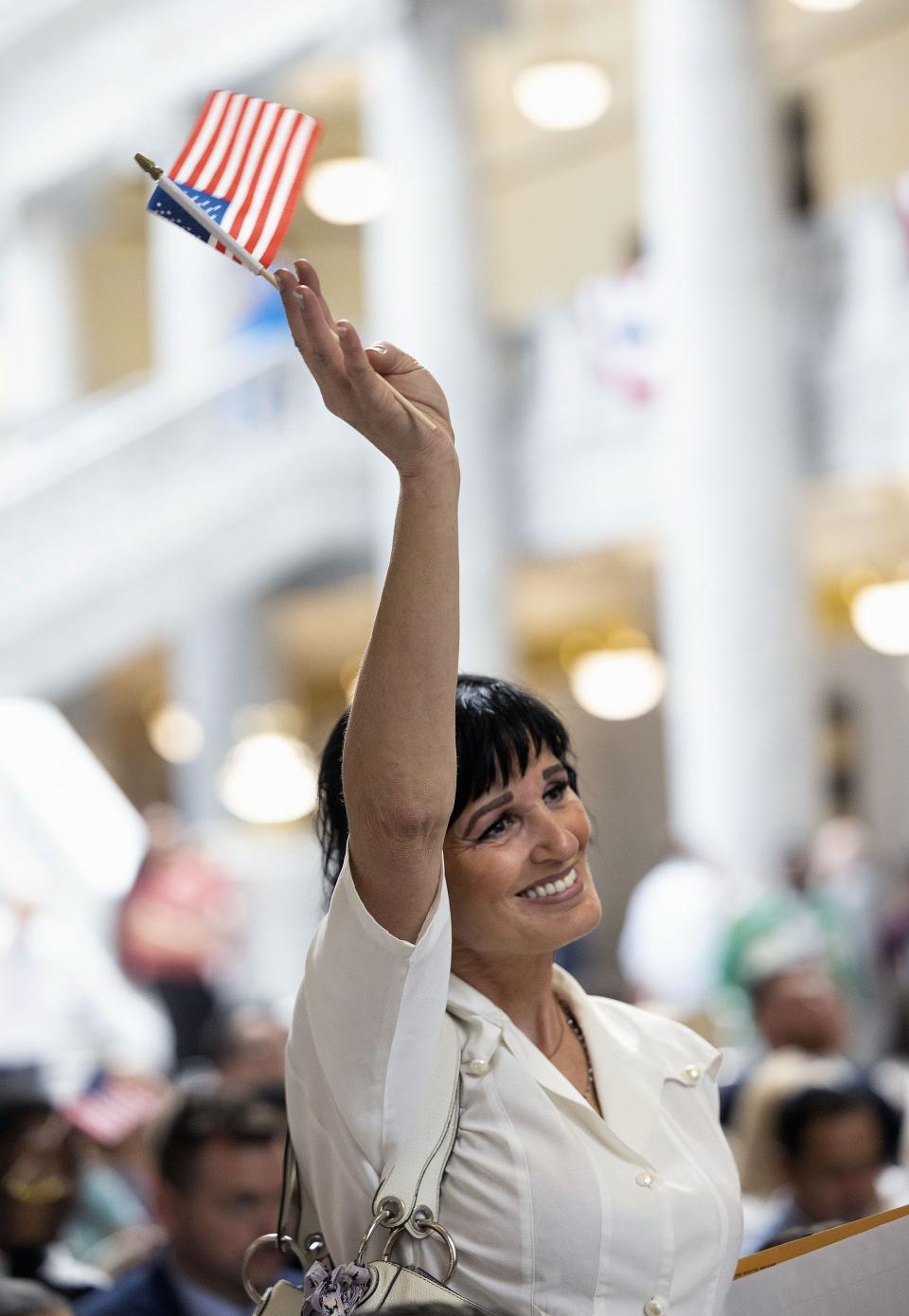 Ivanka Papic, originally from Bosnia and Herzegovina, celebrates after becoming a citizen of the United States at the Capitol in Salt Lake City on Wednesday, June 14, 2023. | Laura Seitz, Deseret News