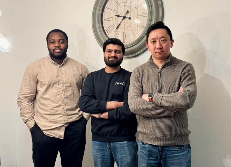 From left: Nana Abekah, Haris Barki and Frank Nie are the co-founders of Kabby, a horse-drawn transportation company based in St. John's that could become the first of its kind in Newfoundland and Labrador.