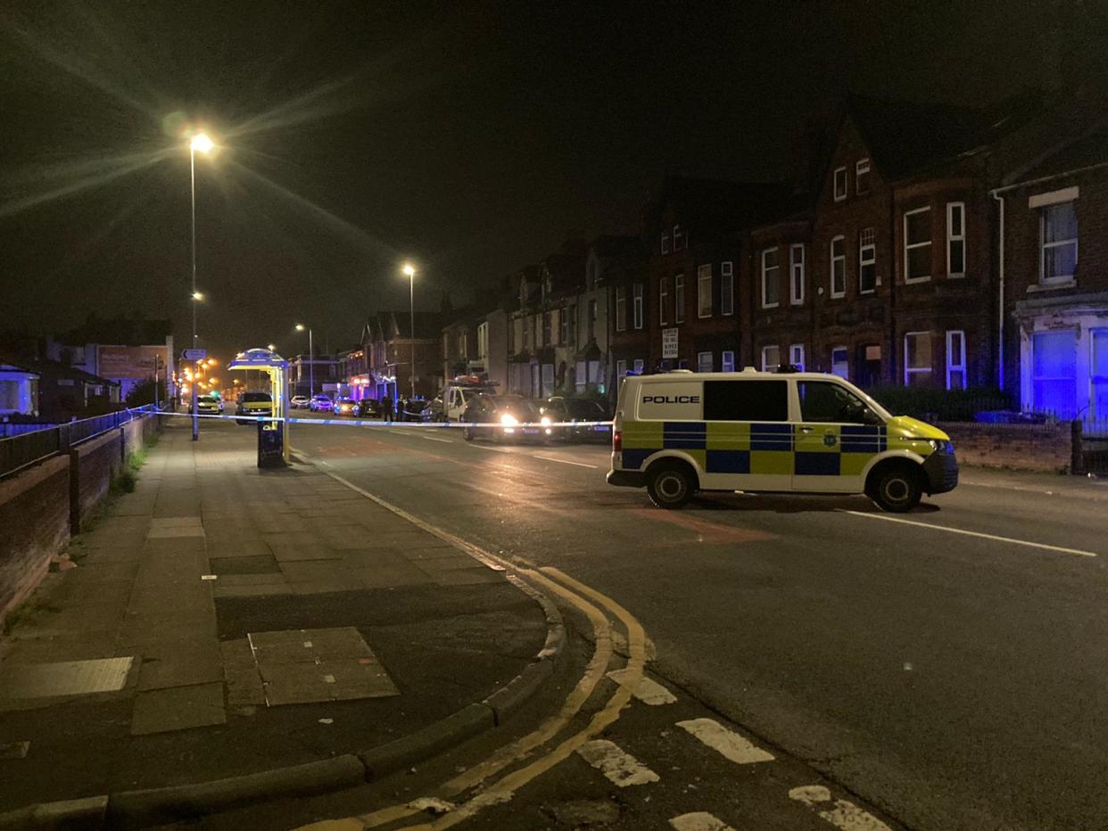 Police sealed off a large area of a major Liverpool road this evening where a man is understood to have fallen from a top-floor window.

The incident occurred on Longmoor Lane, Fazakerley, at around 10pm on Sunday night. Merseyside Police and paramedics from the North West Ambulance Service attended the scene, and a large cordon was put in place between the junctions with Inglis Road and Goodacre Road.

Police at a scene in Longmoor Lane, Fazakerley, where a person is reported to have fallen from a window