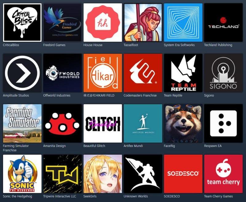 在Steam有超過7000個開發者與發行商。（翻攝自Steam）