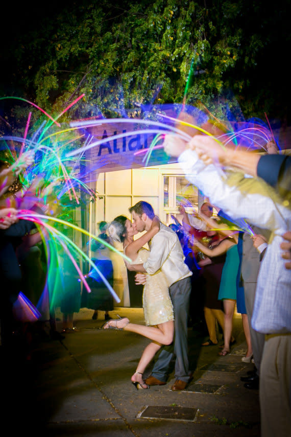 A colorful spin on the beloved sparkler sendoff -- without the fire hazard.&nbsp;