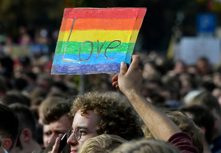 A large crowd chanting 'Nazis out' turned up at Monday's free concert in Chemnitz featuring several punk and indie bands