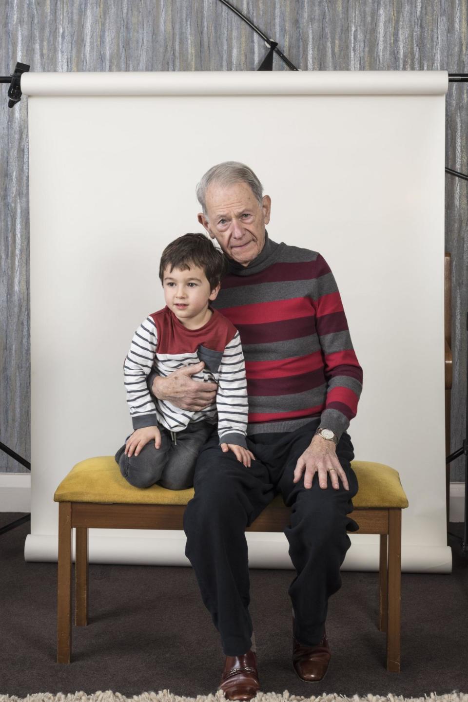 John Hajdu with his four-year-old grandson Zac (Jillian Edelstein/PA Wire)