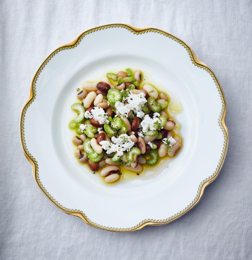 Marinated Beans with Celery and Ricotta Salata