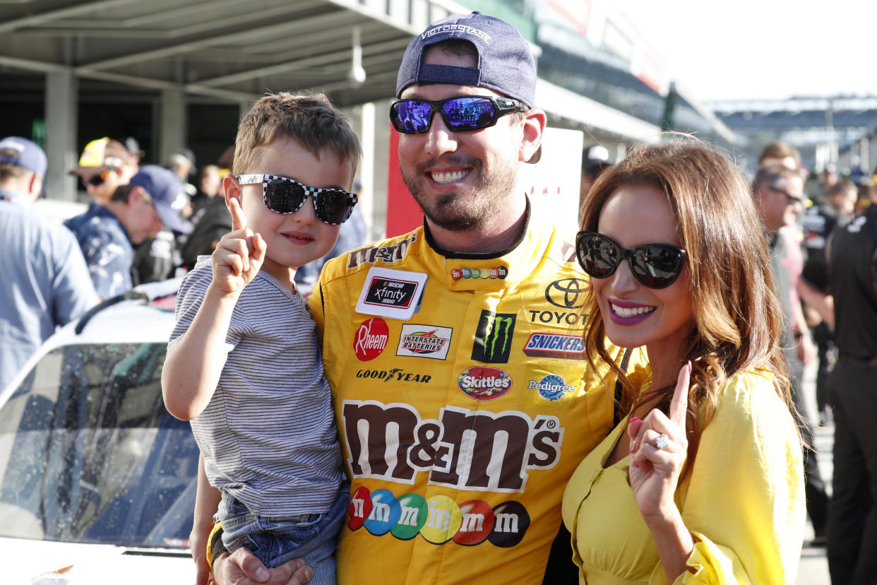 NASCAR driver Kyle Busch and his wife Samantha (pictured with their son Brexton, 6) have battled infertility while trying to grow their family. (Photo: Brian Spurlock-USA TODAY Sports/Getty Photos)