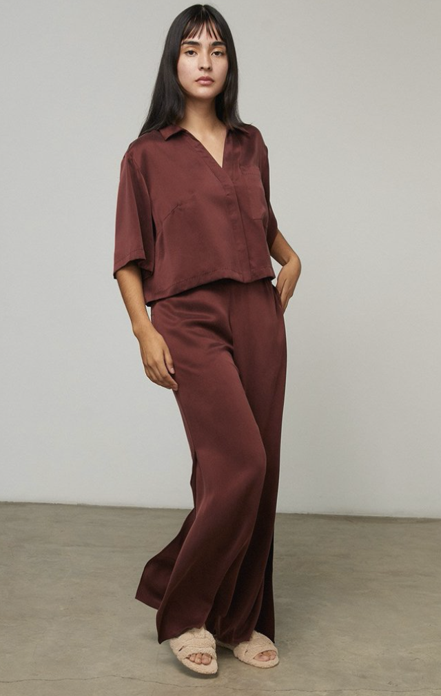 Washable Silk High Rise Pant Set