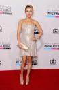 Hayden Panettiere arrives on the 2012 American Music Awards red carpet.