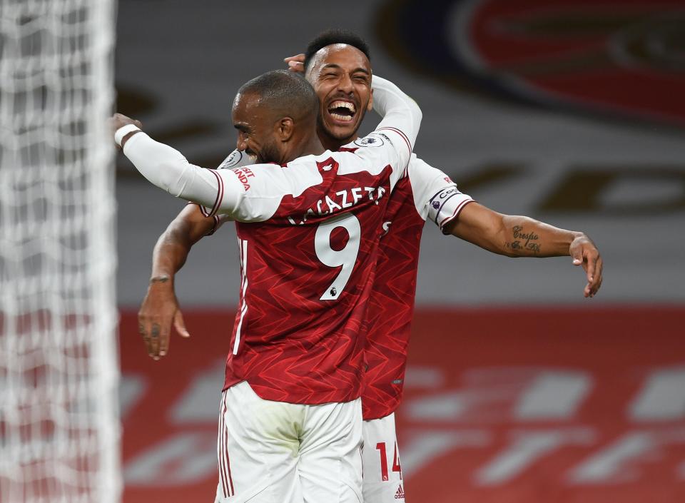 Alexandre Lacazette and Pierre-Emerick Aubameyang (Getty)