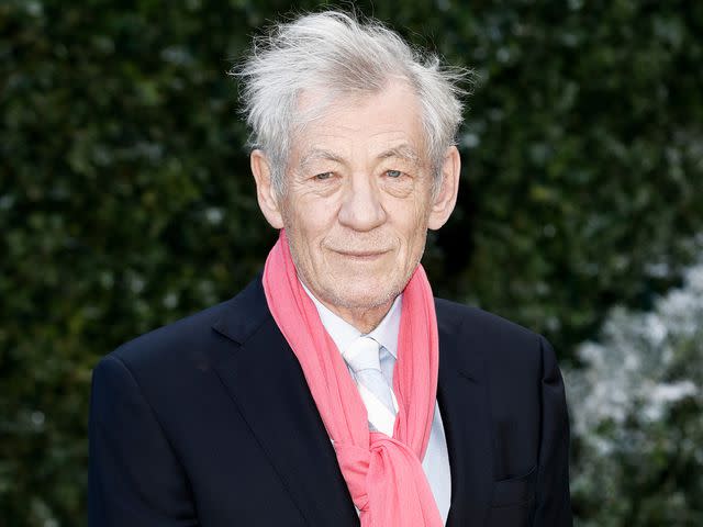 <p>John Phillips/Getty</p> Actor Sir Ian McKellen attends UK launch event for "Beauty And The Beast" at Spencer House on February 23, 2017 in London, England.