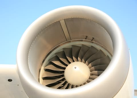 Closeup of a plane engine - Credit: menonstocks
