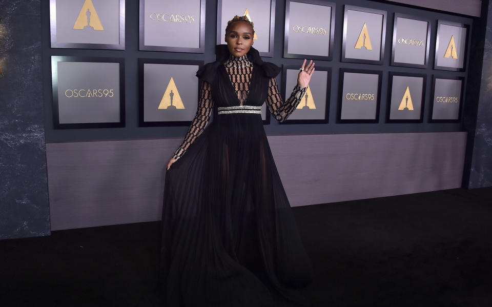 Janelle Monae arrives at the Governors Awards on Saturday, Nov. 19, 2022, at Fairmont Century Plaza in Los Angeles. (Photo by Jordan Strauss/Invision/AP)