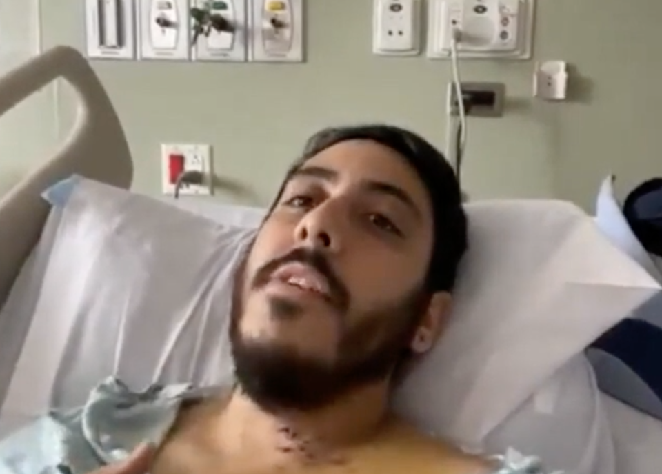 Mr Valdez is awaiting surgery for gunshot wounds and broken bones in Ben Taub Hospital (KRIV)