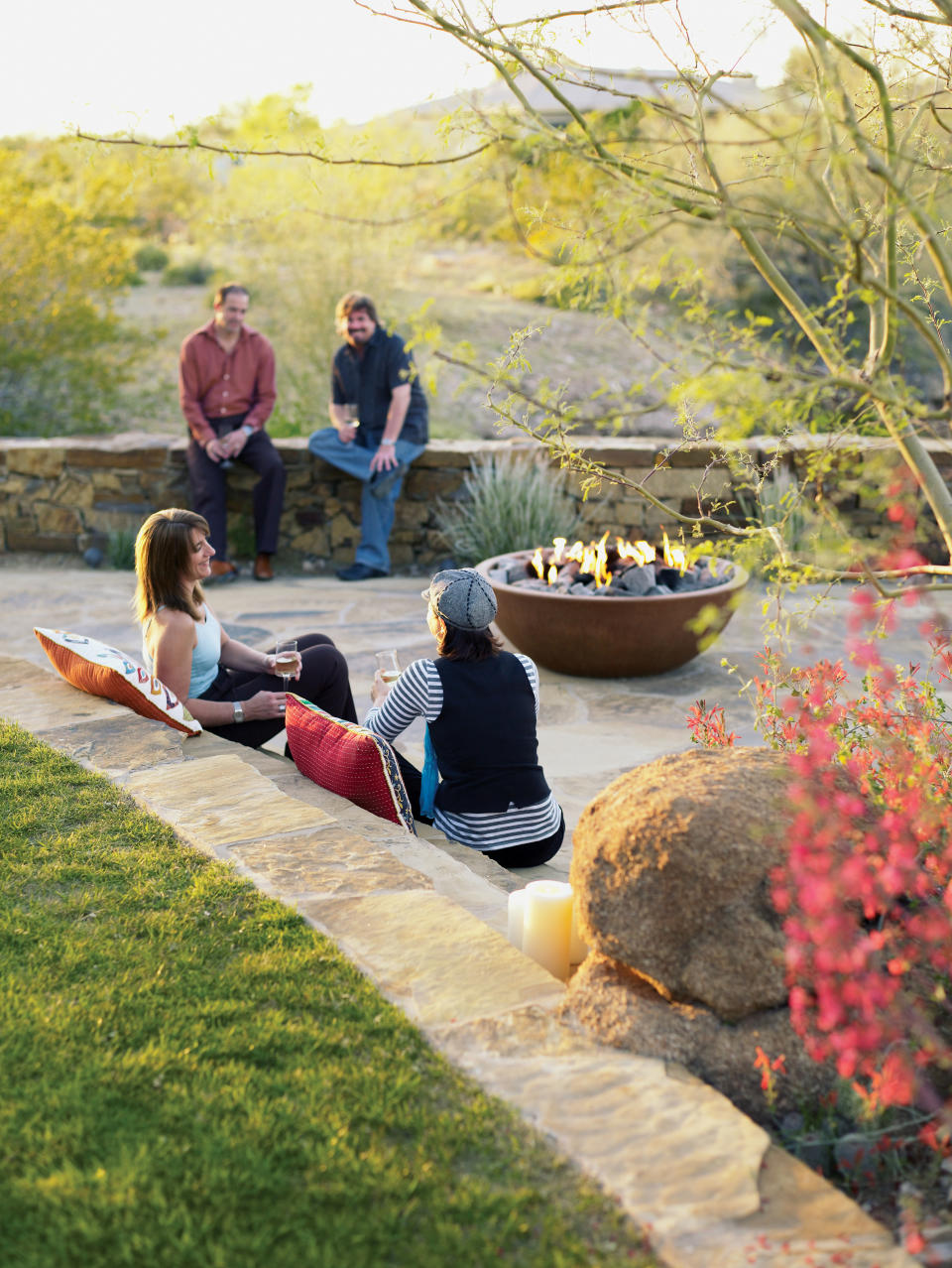 Stylish concrete firepit