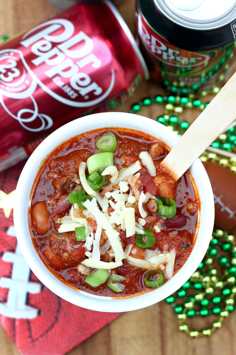 <strong>Get the <a href="http://www.letsdishrecipes.com/2015/09/dr-pepper-game-day-beef-chili.html">Dr. Pepper Game Day Chili recipe </a>from Let's Dish</strong>