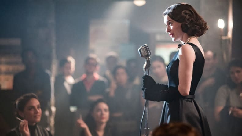 Rachel Brosnahan in The Marvelous Mrs. Maisel on Amazon Prime Video.