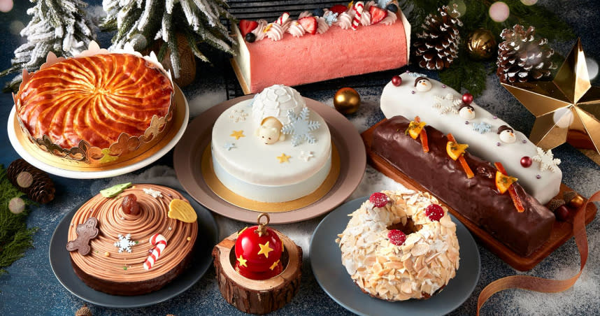 台北喜來登The Deli一口氣推出8款耶誕限定甜點。（圖／各品牌提供）