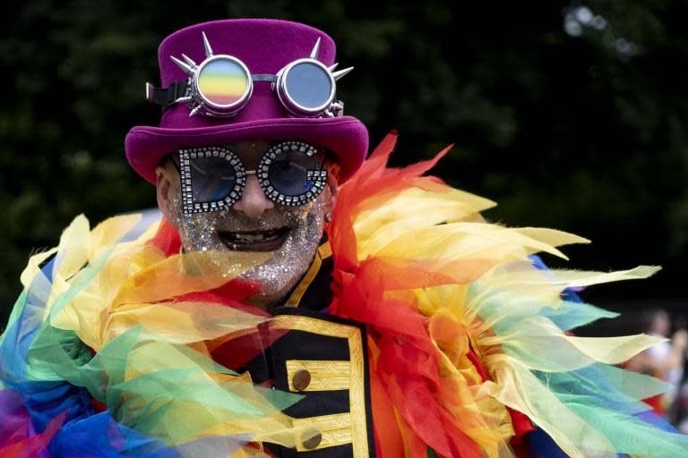 London Pride is one of the most anticipated celebrations of the LGBT+ community – and this year’s event is one of the most exuberant yet.Roughly one million people have descended upon the capital to watch the parade, with around 30,000 individuals participating in the procession.Pride is nothing if not synonymous with sartorial playfulness. This year, there were jaunty revellers dressed head-to-toe in rainbow sequins and performers who danced around the streets in elaborate headdresses and high heels.Elsewhere, we saw myriad elaborate accessories, from bright fuchsia top hats to multi-coloured flower crowns.Browse our gallery above for the wackiest and most wonderful rainbow ensembles at this year’s Pride in London.Click here for everything you need to know about Pride in London.