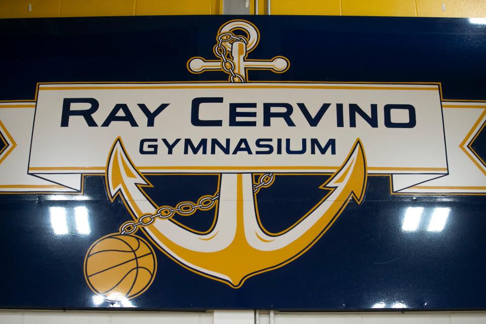 The Toms River school district dedicates a gymnasium in Toms River High School North to legendary girls basketball head coach Ray Cervino who died a few months ago. A ceremony was held with family members, school officials, and alumni present for the dedication.     Toms River, NJThursday, January 5, 2023