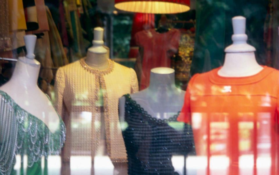 The window of the world famous vintage clothing store Didier Ludot located in the Royal Palace are of Paris, France. Shopping in Paris - Alamy