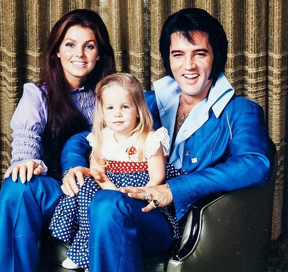 Elvis Presley, Priscilla Presley, Lisa Marie Presley, 1973